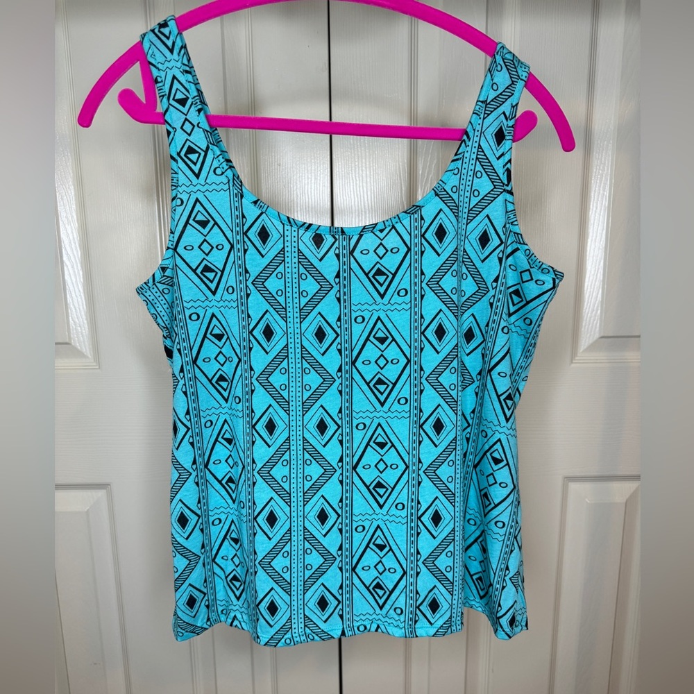 Forever 21 y2k vintage tank teal and black size small